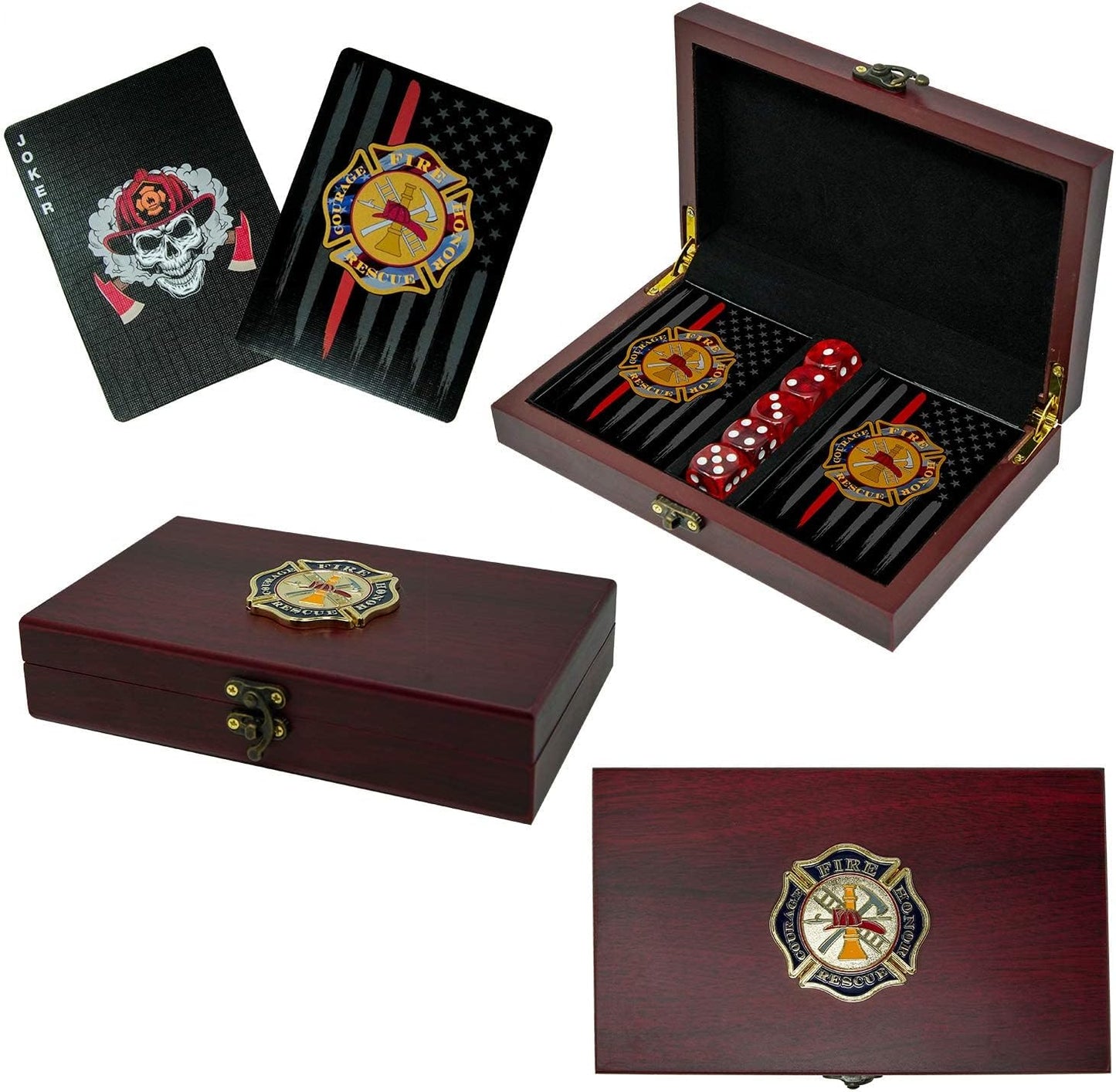 Firefighter Playing Cards and Dice Set - Perfect Gift Idea
