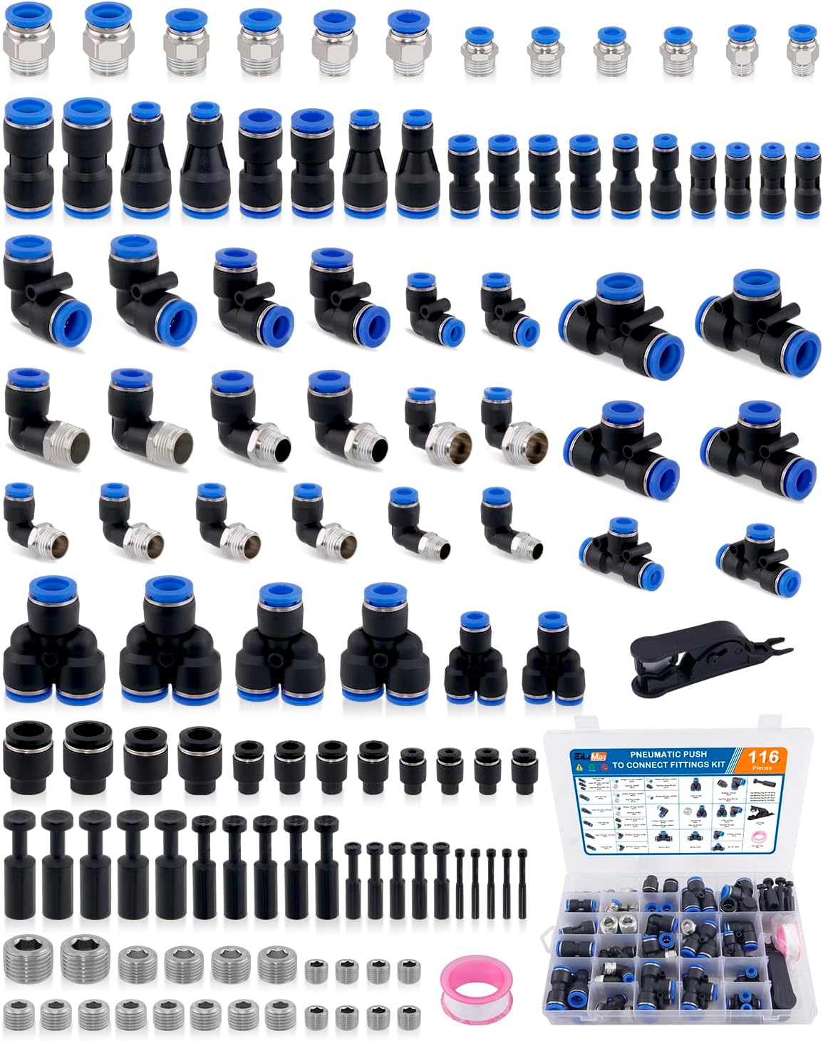 116PCS Quick Connect Air Hose Fitting Kit for Pneumatic Use