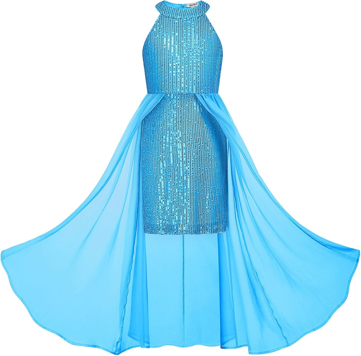 Girls Halter Neck Sequin Dress for Parties and Birthdays