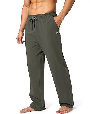 Pudolla Men's Cotton Yoga Sweatpants for Comfort and Style