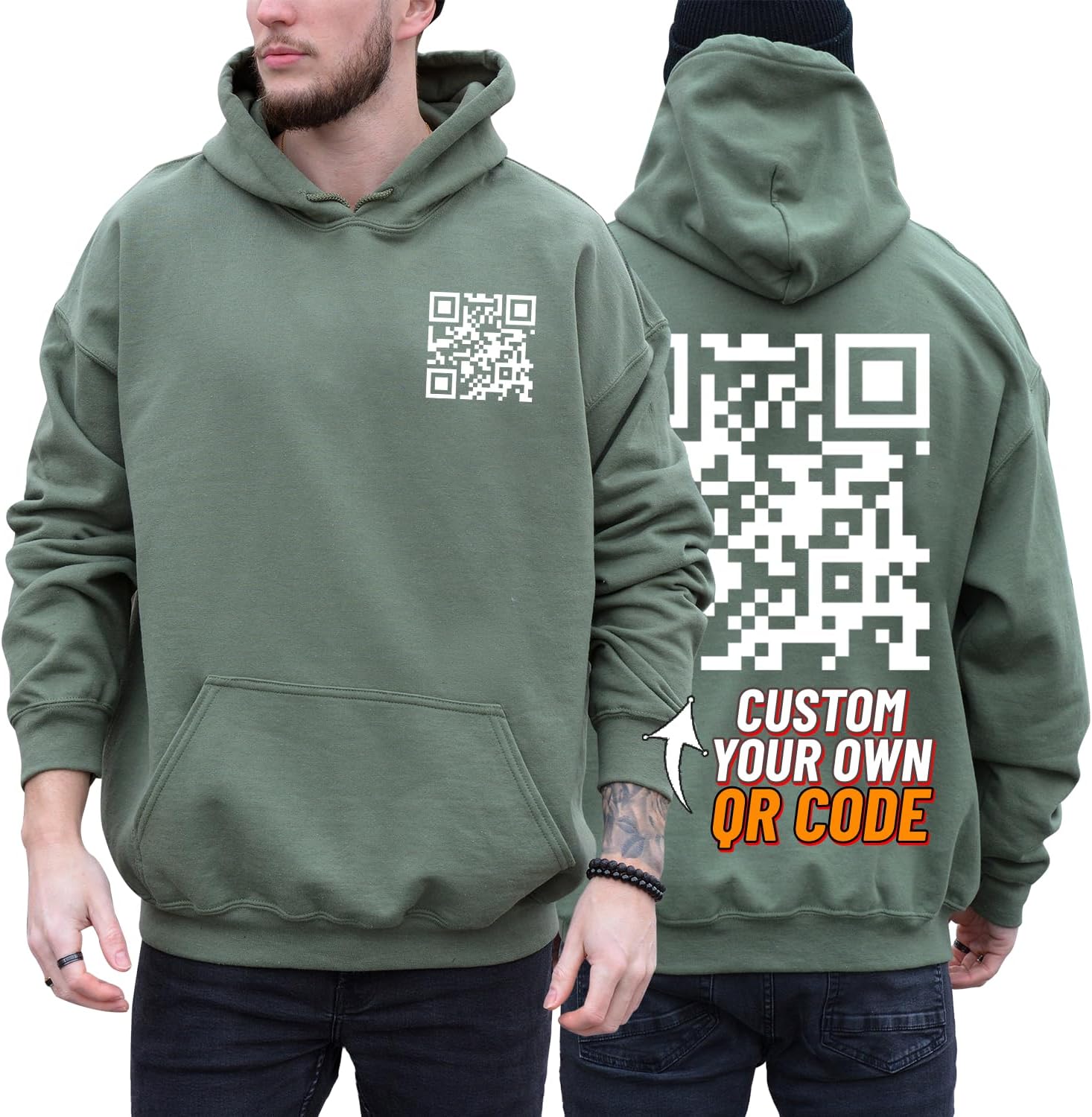 Personalized QR Code Hoodie - Unique Customization!