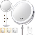 1X/10X Magnifying Makeup Mirror with Lights - Large 9 in Dual-Sided