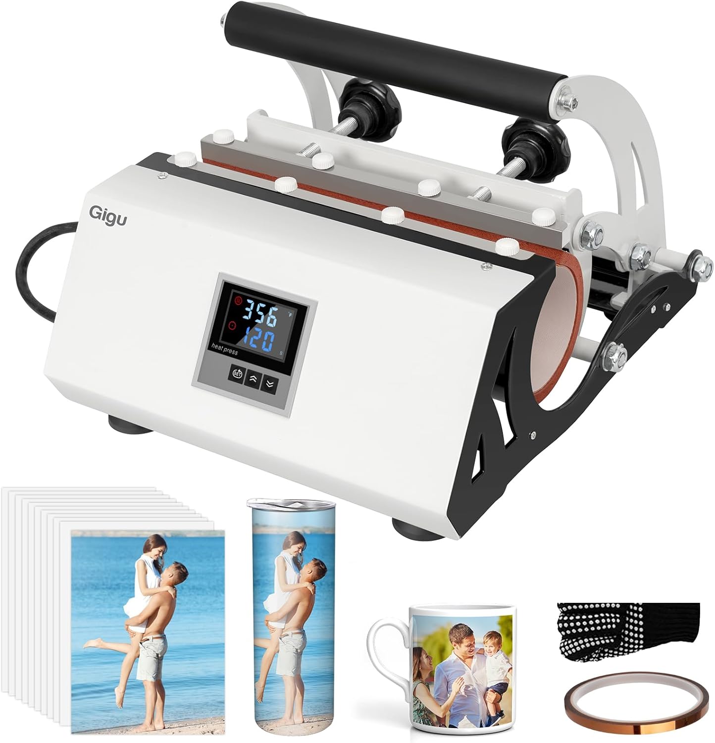 Gigu Heat Press: Customize Tumblers & Mugs Effortlessly