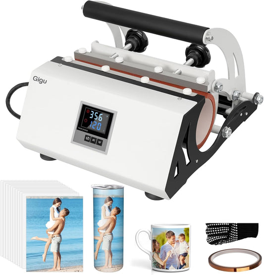 Gigu Heat Press: Customize Tumblers & Mugs Effortlessly