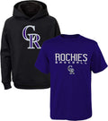 MLB Youth Boys Performance Hoodie & Tee Combo for Rockies Fans