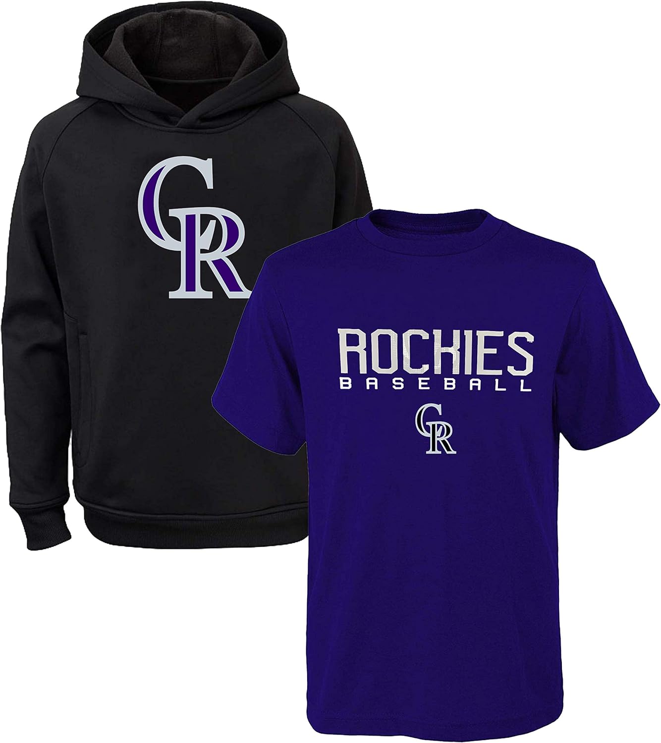 MLB Youth Boys Performance Hoodie & Tee Combo for Rockies Fans