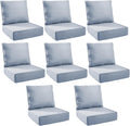 Outdoor Cushion Set for Patio Furniture - 8-Pack Baby Blue