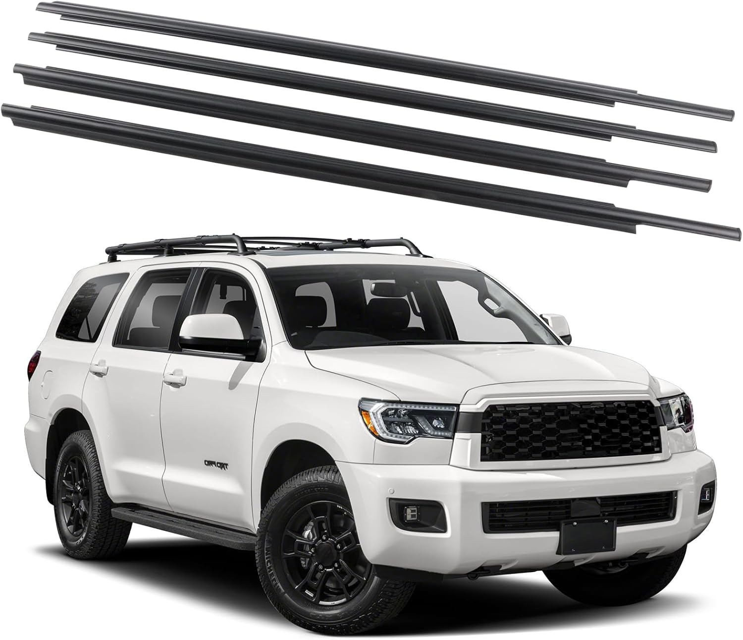 4Pcs Weatherstrip Window Moulding Trim Seal for Toyota Sequoia