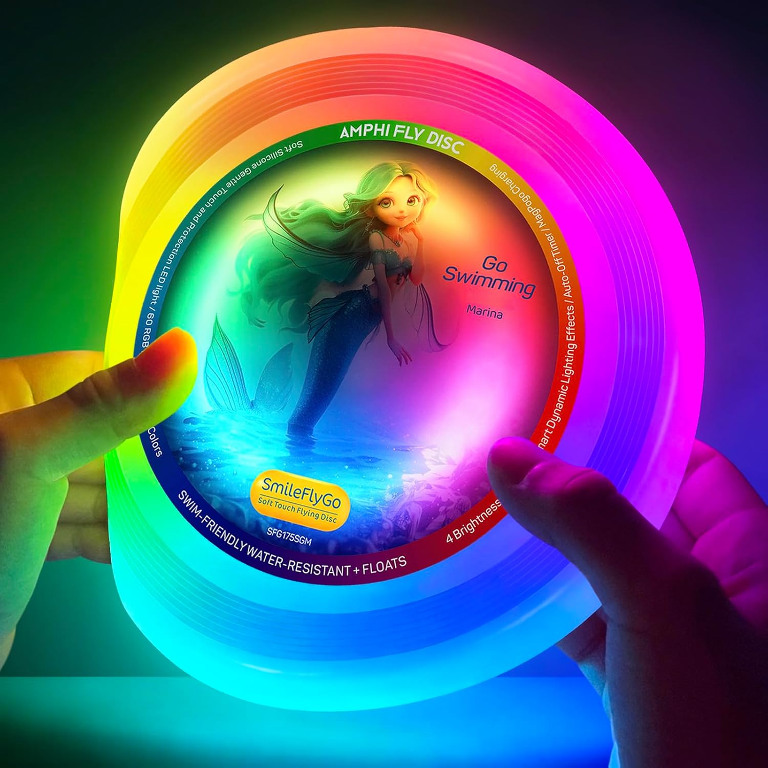 Light Up Water Fun! LED Flying Disc - Waterproof & Rechargeable