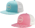 BASSDASH 2 Pack Flat Brim Trucker Cap Snapback Hat - Cool, Durable Fit