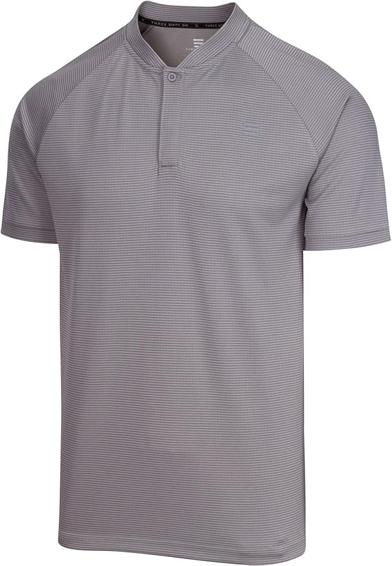 Three Sixty Six Collarless Golf Shirts for Men - Lightweight Polo