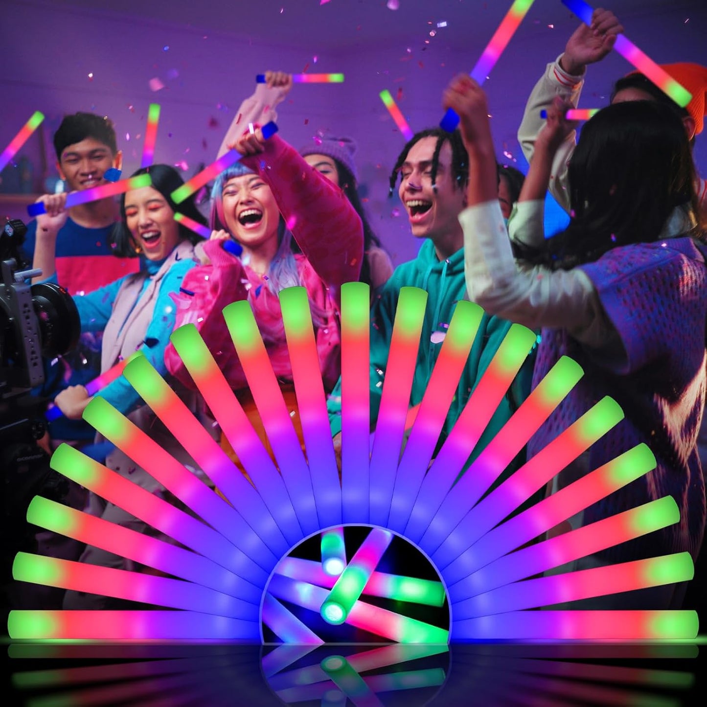 48 PCS LED Foam Glow Sticks for Colorful Party Supplies