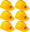 6 Pcs Construction Hats Plastic Hard Hat for Kids - Party Pack