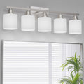 Sailstar 5-Light Bathroom Light Fixture, Brushed Nickel Vanity