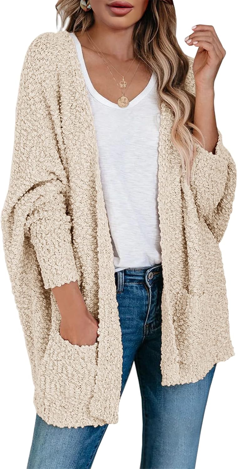 Saodimallsu Women's Chunky Popcorn Cardigan for Cozy Style
