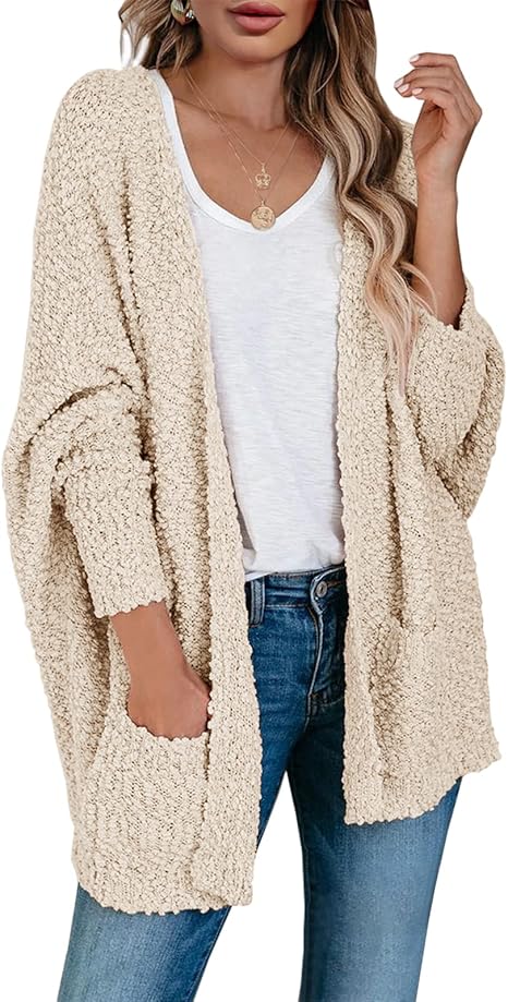 Saodimallsu Women's Chunky Popcorn Cardigan for Cozy Style