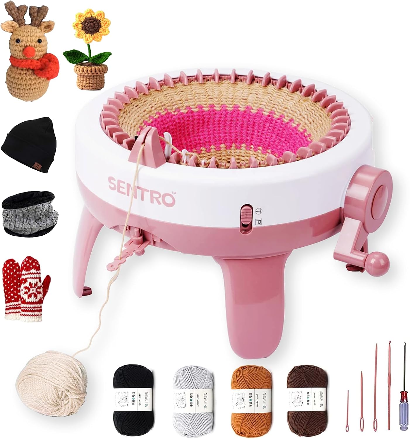 SENTRO Knitting Machine 48 Needles for DIY Hats and Scarves