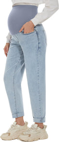 Maternity Over-Belly Stretch Boyfriend Jeans for Women - Comfy Fit
