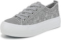 Womens Sadie-Sun Embroidered Lace Up Sneaker - Vegan Platform