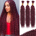 99J Burgundy Red Human Braiding Hair for Boho Braids 20 in