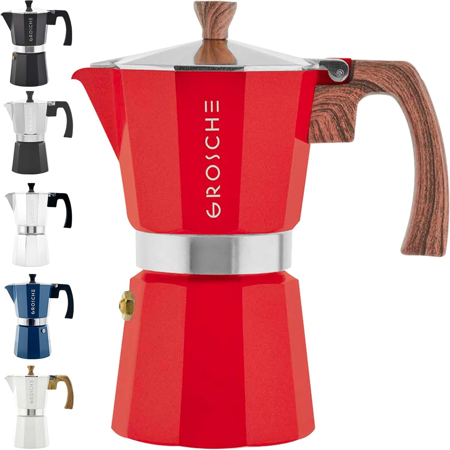 GROSCHE Milano Stovetop Espresso Maker for Perfect Moka Coffee