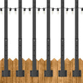 2.8 ft Outdoor String Light Poles 6 Pack - Heavy Duty Fence & Deck