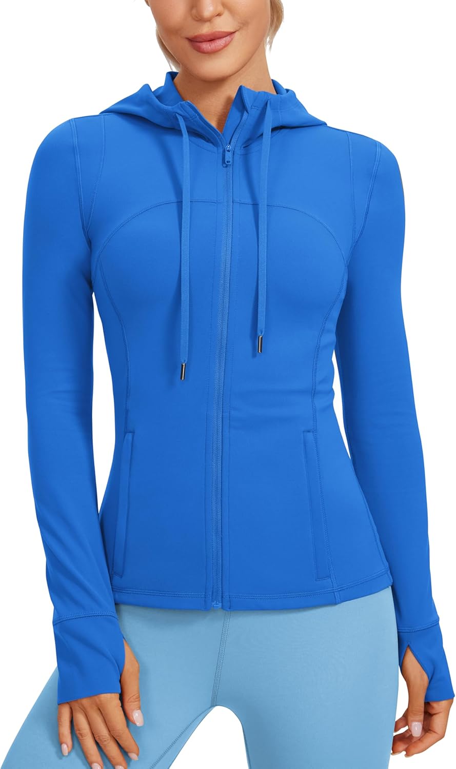 CRZ YOGA Butterluxe Womens Hooded Workout Jacket for Comfort