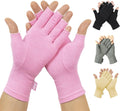 Vive Pink Arthritis Hand Compression Gloves - Open Finger Comfort