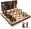 Wegiel Grand Royal Wooden Chess Set 18 in - Luxury Foldable Board