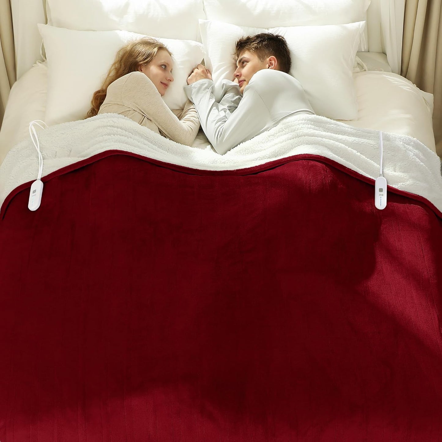 Electric Blanket Queen Size with Dual Control for Cozy Warmth