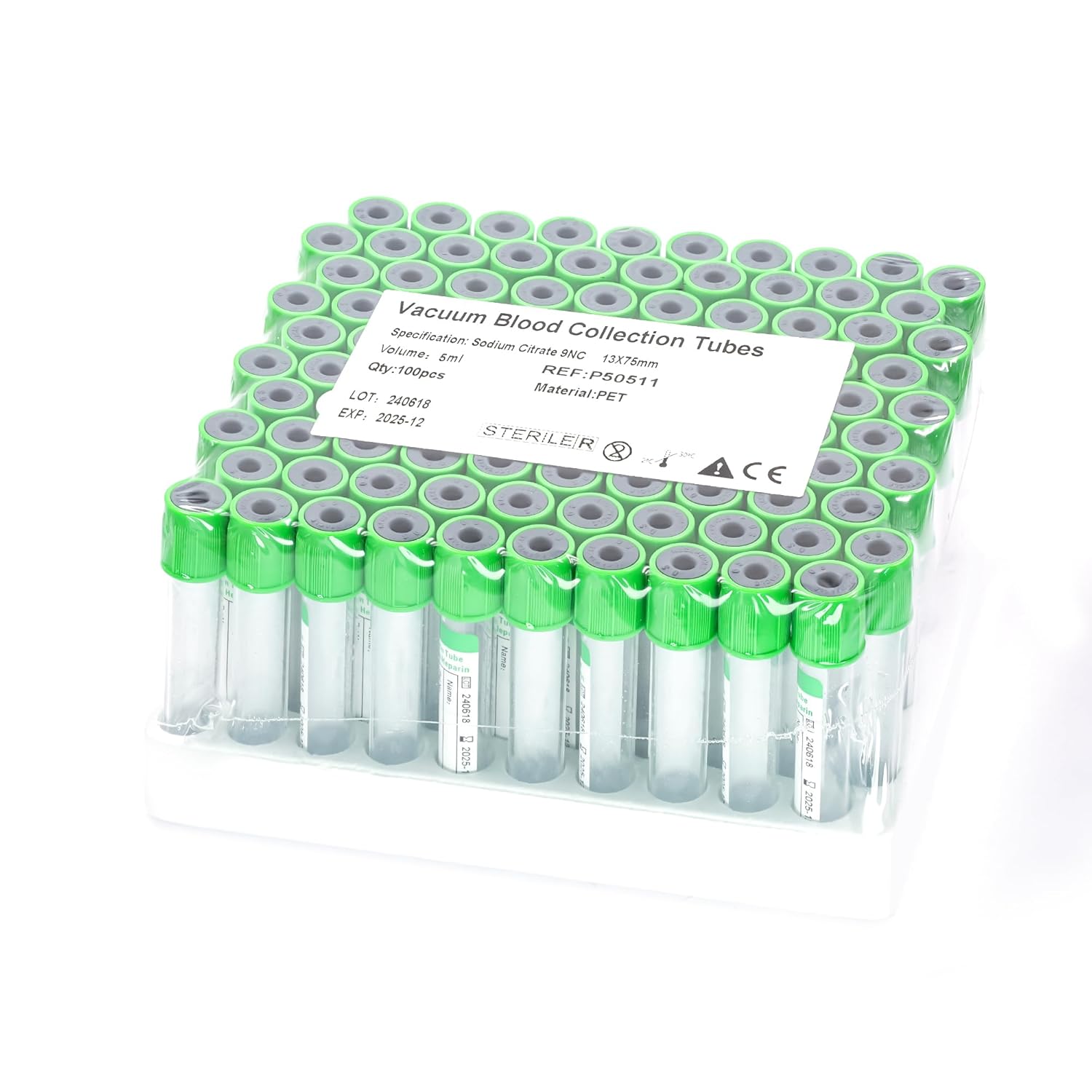 Vacutainer Blood Collection Tubes for Pet Animals - 100 Pcs