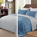 Reversible King Comforter Set Bluish Grey - Lightweight All-Season