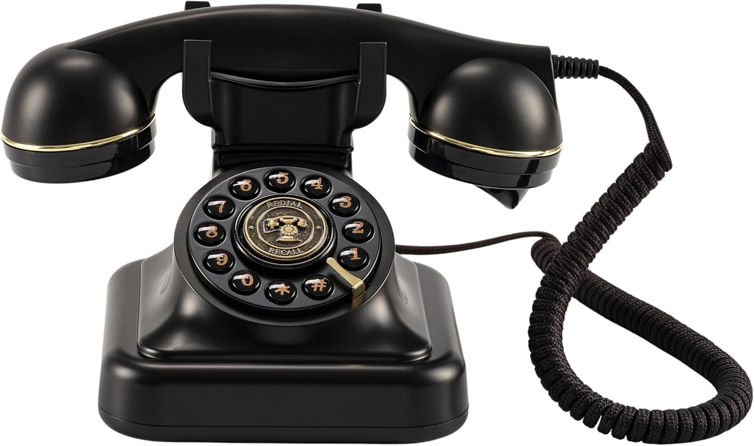 Retro Landline Telephone with Ringer Control & Redial Features