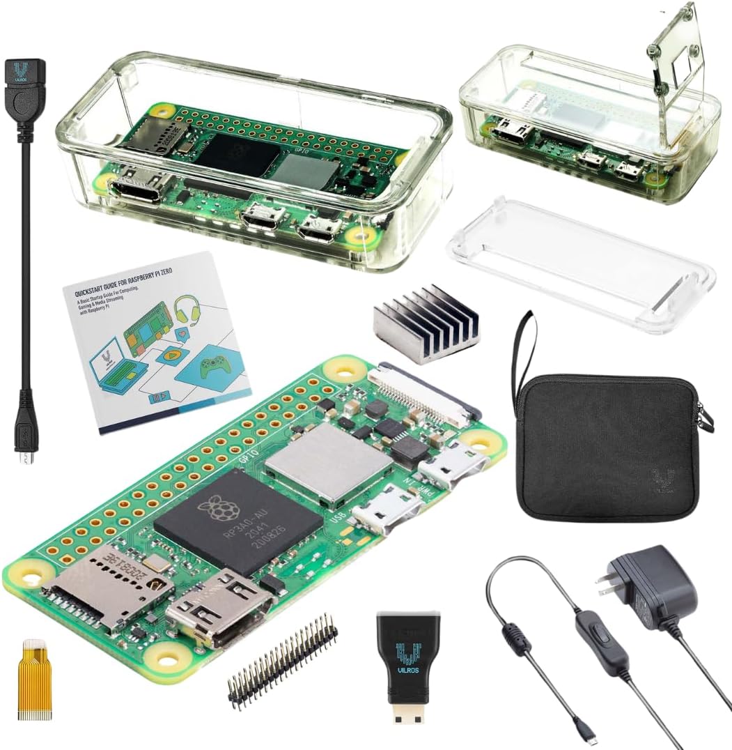 Vilros Raspberry Pi Zero 2 W Starter Kit with Multi-Purpose Case