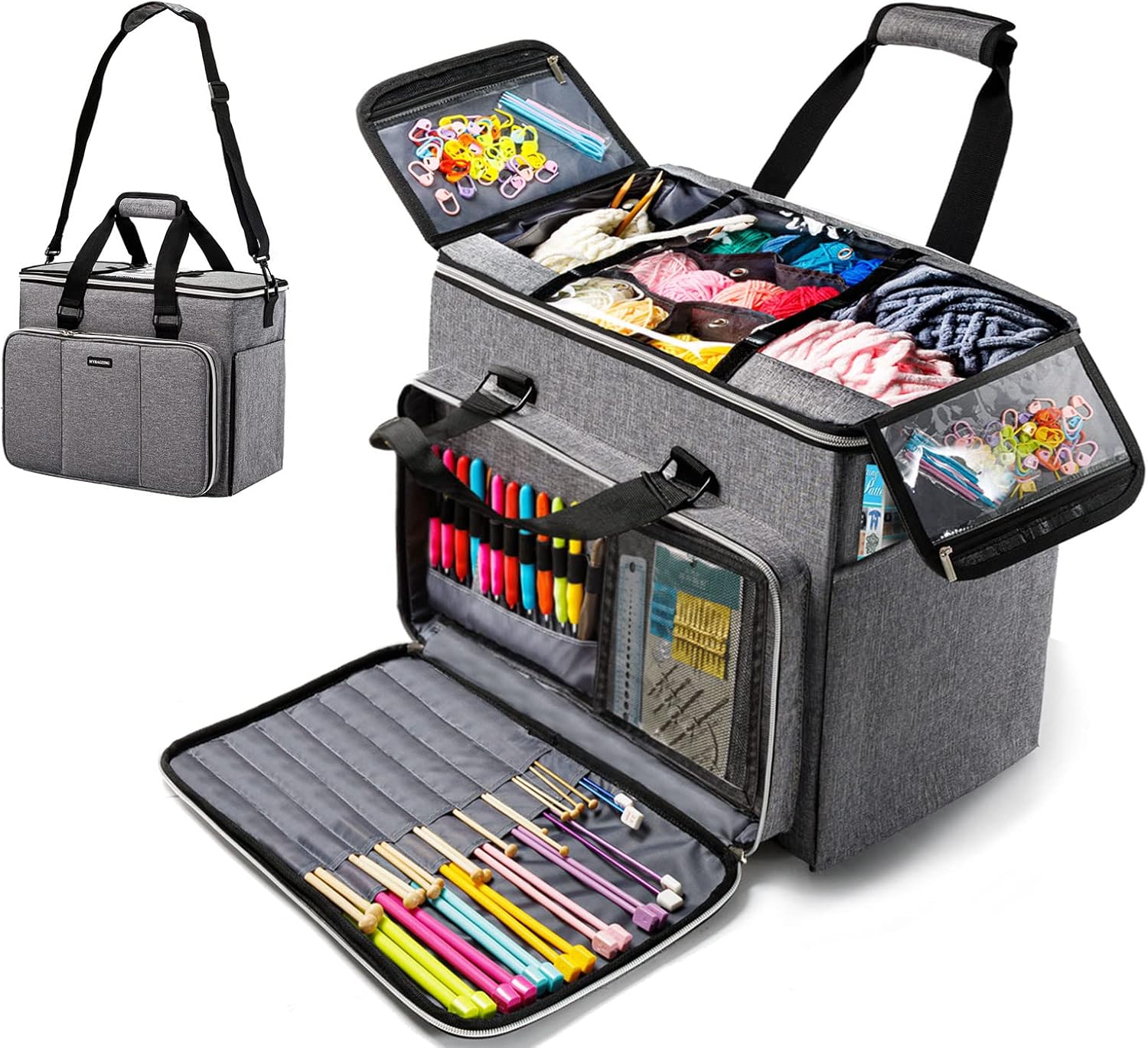 Large Yarn Storage Organizer for Knitting and Crocheting Needs