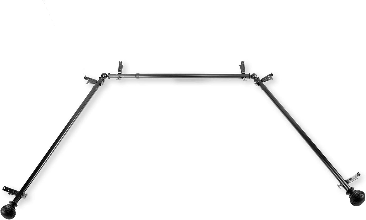 Rod Desyne Bay Window Curtain Rod, Adjustable Length, Black