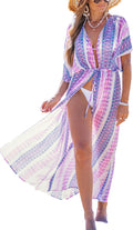 Kimono Swimsuit Coverup Maxi Cardigan - Lightweight Beach Essential