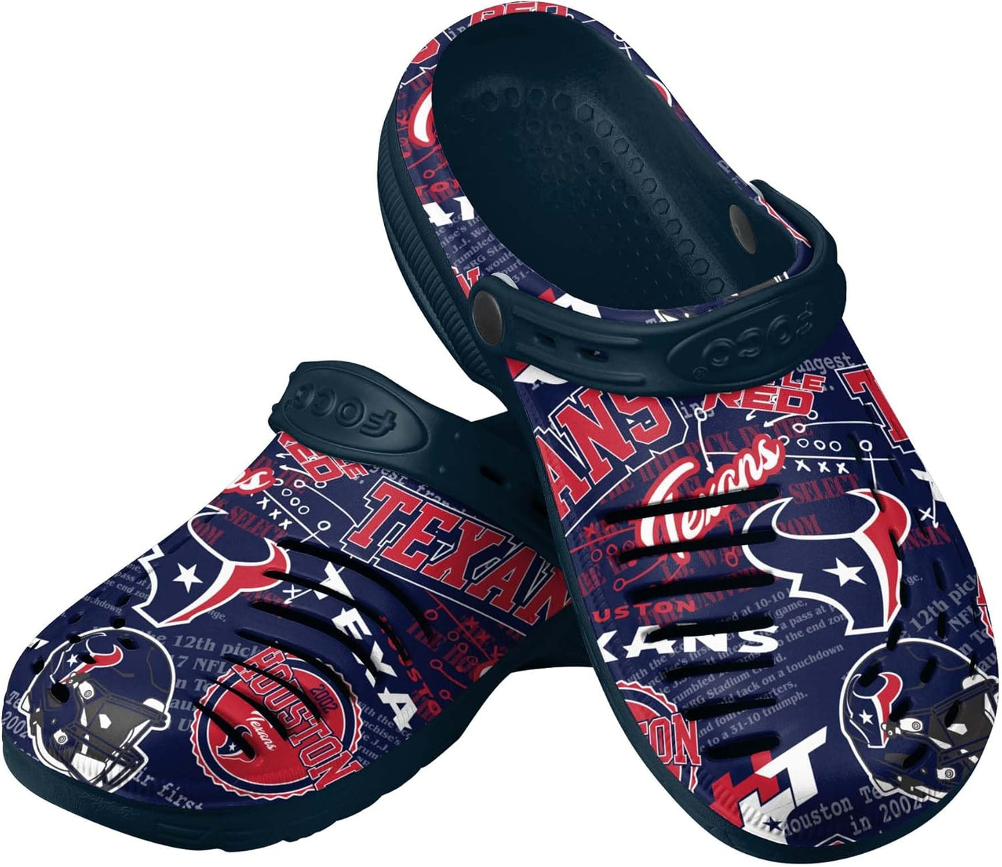 FOCO Men's NFL Team Logo Historic Print Garden Sandals Shoes