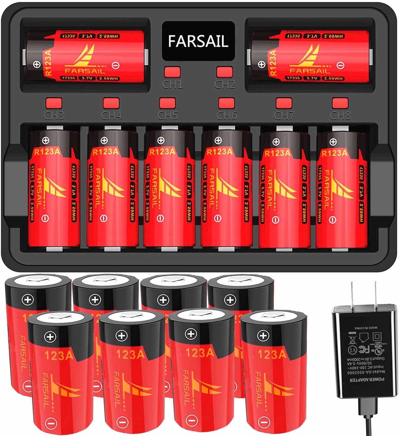 123A Rechargeable Batteries and Charger for Arlo Cameras