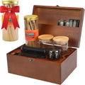 Large Bamboo Storage Box with Removable Tray Kit - Elegant Organized