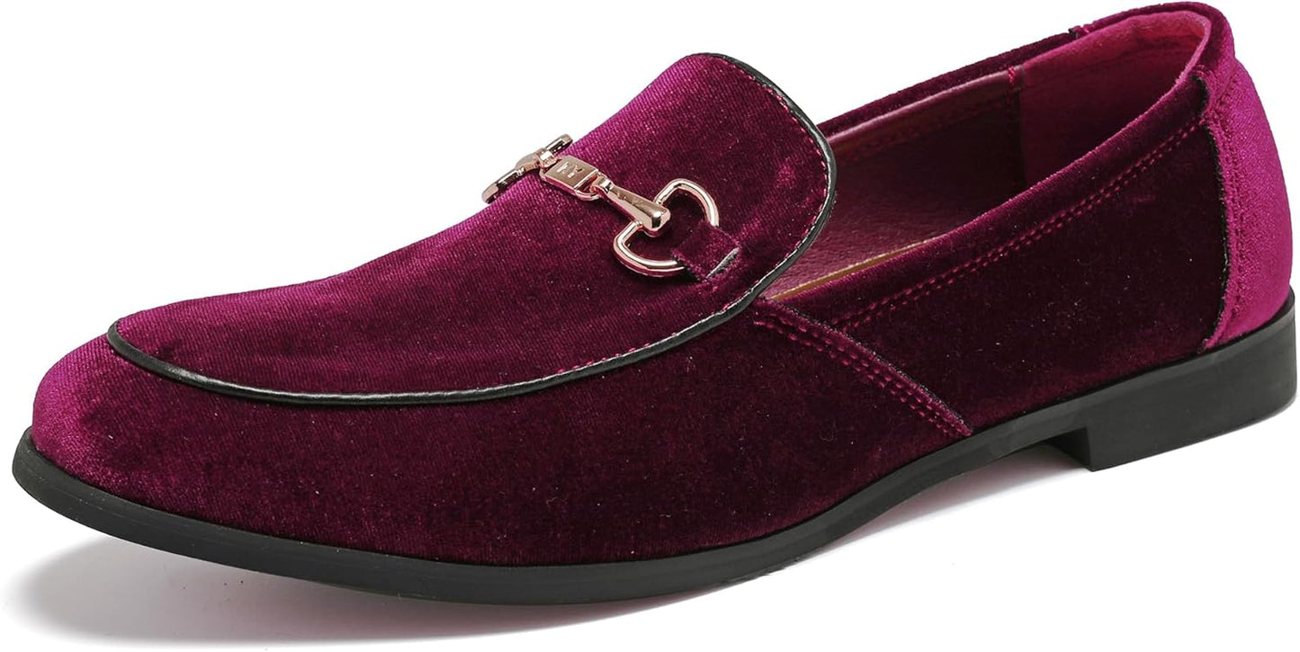 Luxury Velvet Penny Loafer Shoes for Men - Stylish Slip-ons