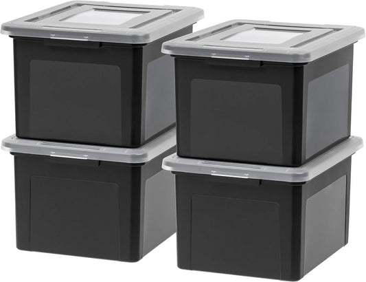 IRIS USA File Box - Durable Plastic Organizer for Documents