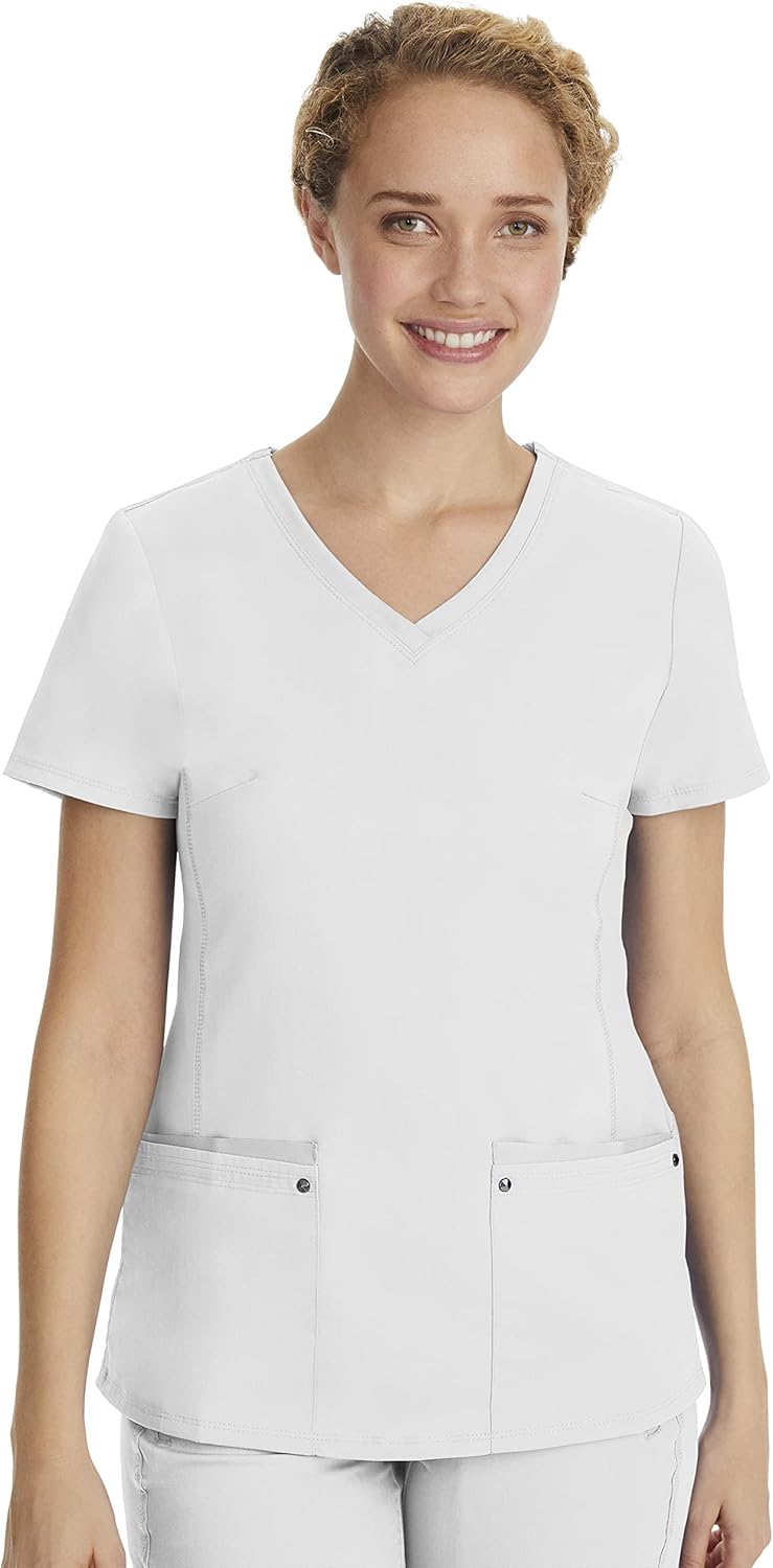 Healing Hands Women's V-Neck Scrub Top with 2 Pockets