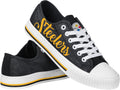 FOCO Womens NFL Team Glitter Low Top Canvas Sneakers - Game Day Style