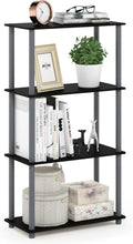 Black/Grey Turn-N-Tube 4-Tier Multipurpose Shelf - Compact Rack