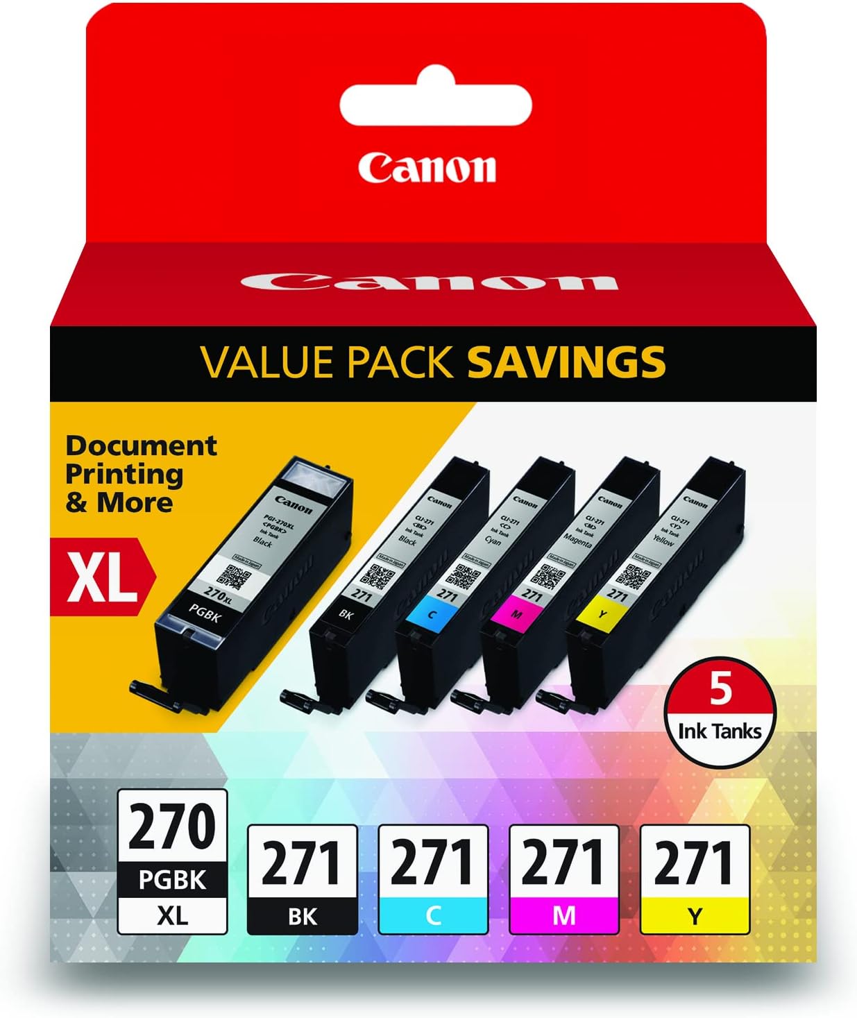 Canon PGI-270XL/CLI-271 5 Color Value Pack for Vibrant Prints