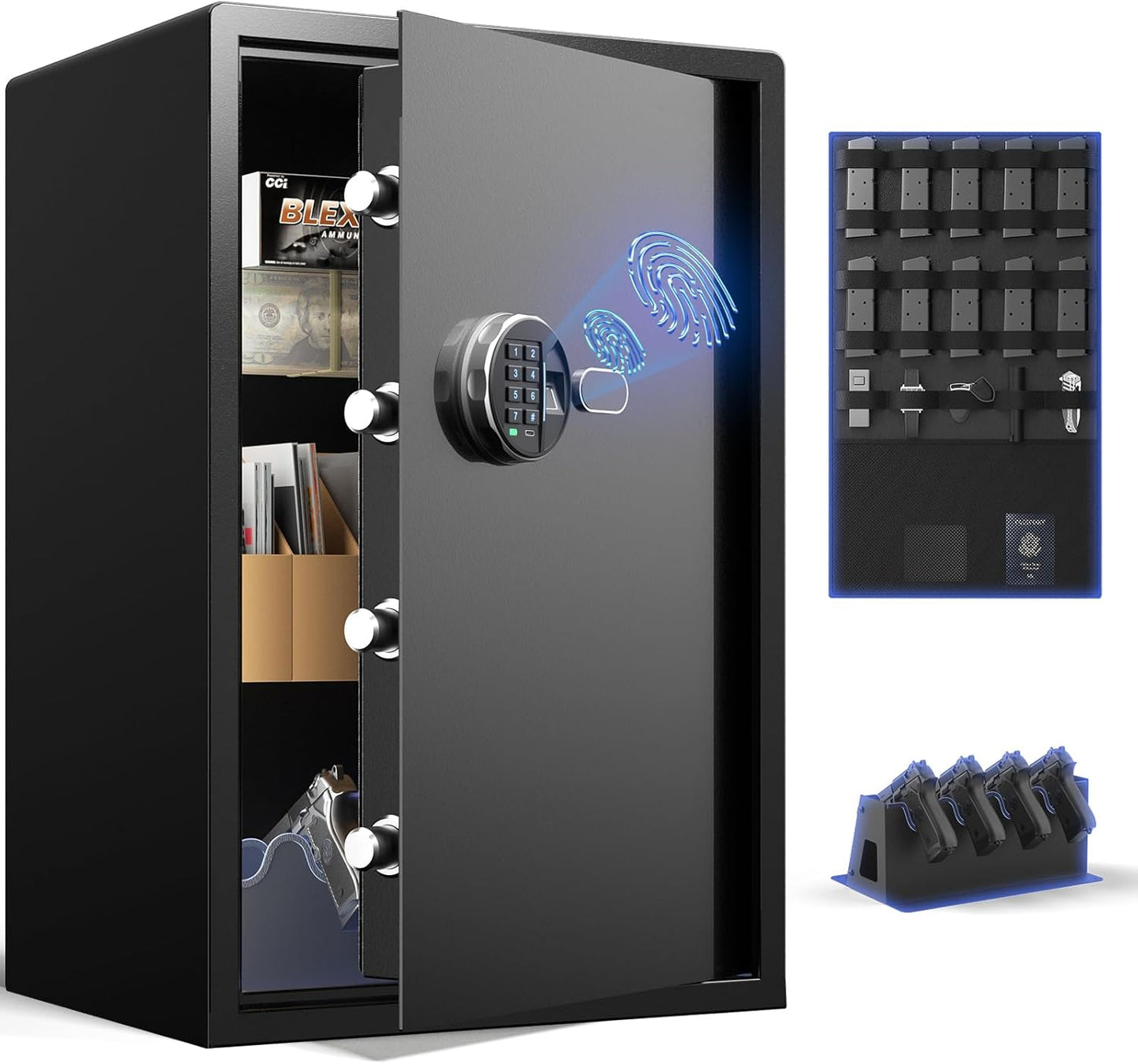 Biometric Gun Safe with Quick Access for Multiple Handguns