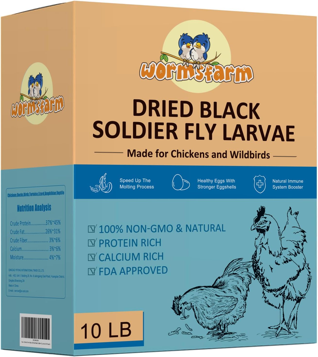 Dried Black Soldier Fly Larvae Treat for Chickens and Birds