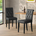 Upholstered Dining Chairs Set of 2 - Button Tufted Parsons Chairs