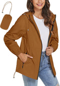 Womens Rain Jacket Waterproof Windbreaker - Packable Lightweight Coat